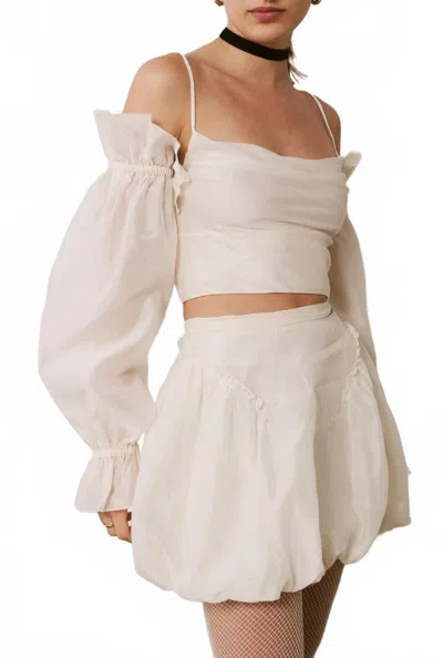 SAEMDI BUBBLE MINI SKIRT IN CREAM