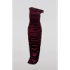 Saemdi Draped Velvet Dress In Burgundy