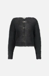 Saemdi Dropped Shoulder Knit Cardigan In Black