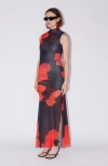 Saemdi Floral Printed Mesh Dress In Multi