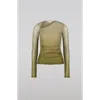 Saemdi Gradient Mesh Top In Olive Green Gradient