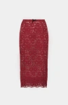 Saemdi Lace Pen Skirt In Red