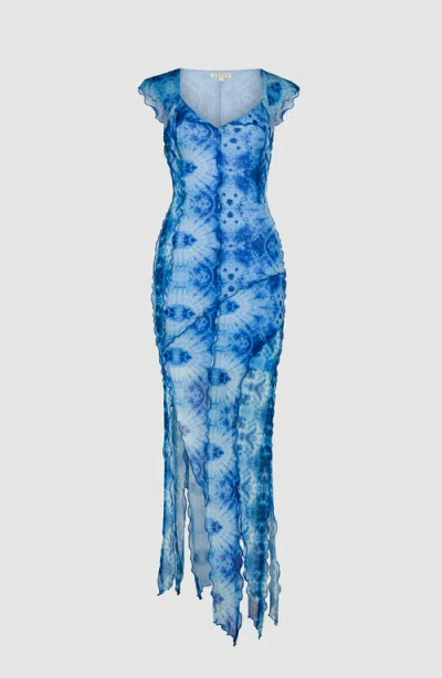 Saemdi Livia Mesh Dress In Blue