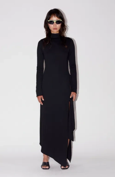 Saemdi Open Side Jersey Dress In Black
