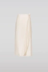 Saemdi Raw Silk Wrap Skirt In Cream