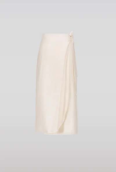 Saemdi Raw Silk Wrap Skirt In Cream