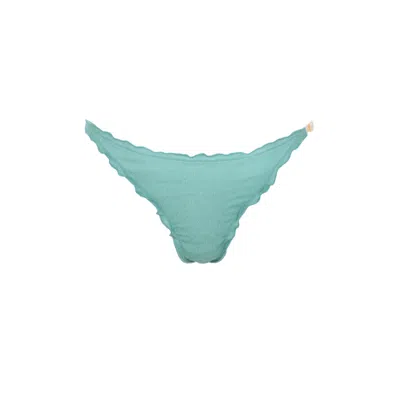 Saeta Paris Women's Blue / Gold / Green Silk Tanga Brief - Turquoise & Gold - Firouzeh In Blue/gold/green