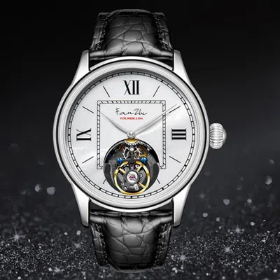 Pre-owned Safari Merkur Men Tourbillon Watch 43mm Luxury Mechanical Wristwatch Roman Indexs