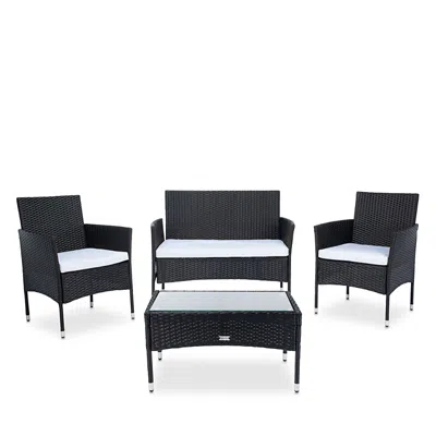 Safavieh Abdul 4-piece Outdoor Living Set In Black