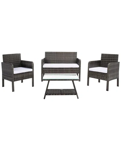Safavieh Aboka Outdoor 4pc Living Set In Grey