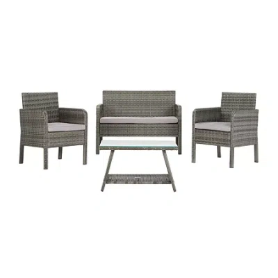 Safavieh Aboka Patio 4-pc. Conversation Set In Gray