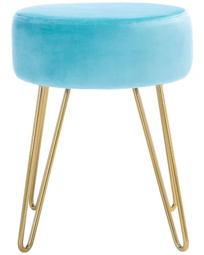 Safavieh Abrea Round Ottoman In Blue
