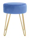 Safavieh Abrea Round Ottoman In Blue