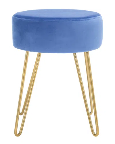 Safavieh Abrea Round Ottoman In Blue