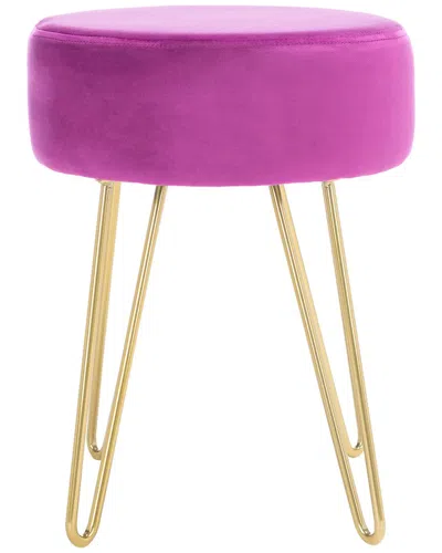 Safavieh Abrea Round Ottoman In Pink