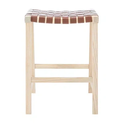Safavieh Abreu Counter Height Bar Stool In Brown