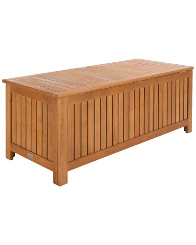 Safavieh Abri Outdoor 47.63in L Cushion Box In Brown