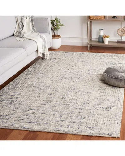 Safavieh Abstract Admiral Mist Hand-tufted Wool-blend Rug In Ivory