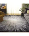 Safavieh Abstract Black Haze Hand-tufted Wool-blend Rug In Gray