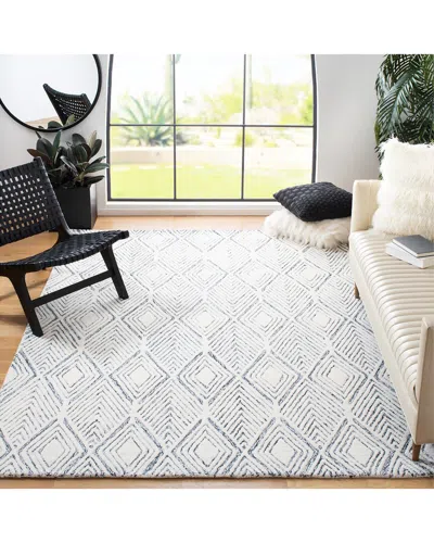 Safavieh Abstract Charcoal Edge Hand-tufted Wool-blend Rug In Gray