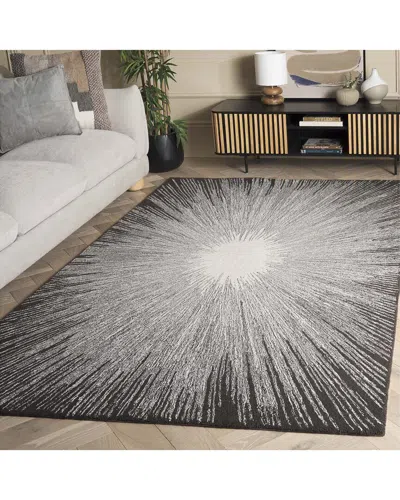 Safavieh Abstract Charcoal Halo Hand-tufted Wool-blend Rug In Black
