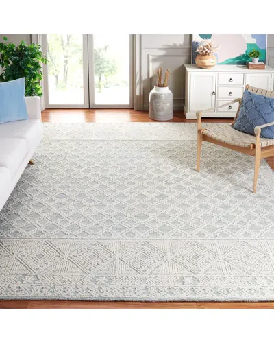 Safavieh Abstract Chateau Blue Hand-tufted Wool Rug In White