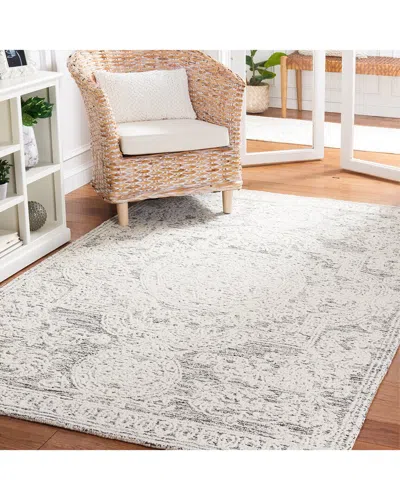 Safavieh Abstract Greyscale Hand-tufted Wool Rug In White