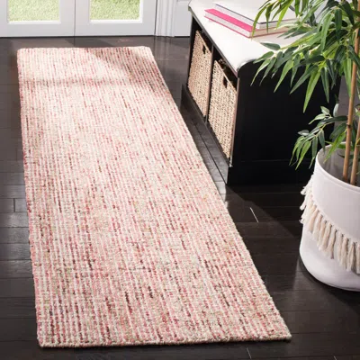 Safavieh Abstract Hand Made Area Rug, Beige / Rust Solid / Tonal Style Non-shedding In Red