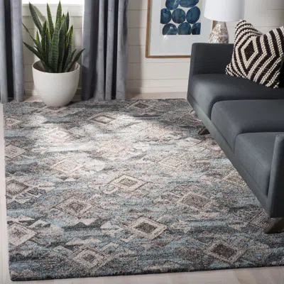 Safavieh Abstract Hand Made Area Rug, Grey / Black Bohemian Style Non-shedding In Gray