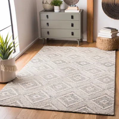 Safavieh Abstract Hand Made Area Rug, Ivory / Denim Transitional Style Non-shedding