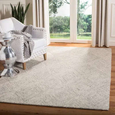 Safavieh Abstract Hand Made Area Rug, Silver Contemporary Style Non-shedding In Neutral