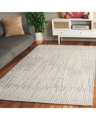 Safavieh Abstract Ivory Haze Hand-tufted Wool-blend Rug In Gray