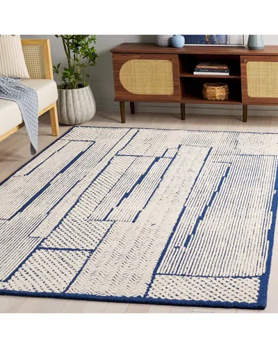 Safavieh Abstract Midnight Trace Hand-tufted Wool Rug In Blue