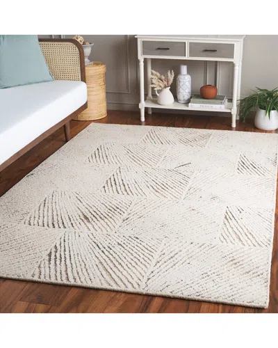 Safavieh Abstract Mocha Mist Hand-tufted Wool Rug In White
