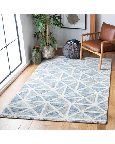 Safavieh Abstract Wavelle Hand-tufted Wool-blend Rug In Blue