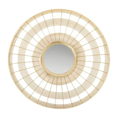 Safavieh Acton Brass Wall Mount Round Wall Mirror In Multi