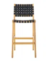 Safavieh Adah Leather Bar Stool In Black