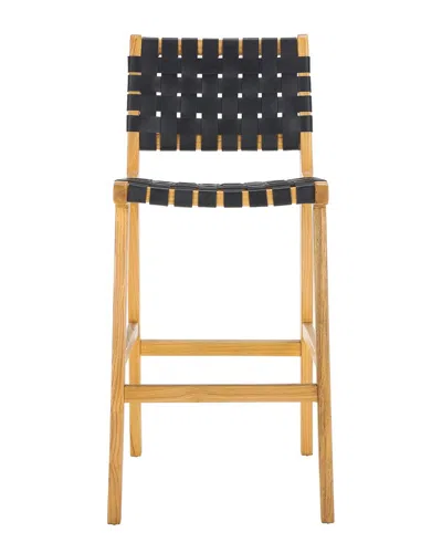 Safavieh Adah Leather Bar Stool In Black