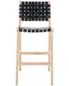 Safavieh Adah Leather Bar Stool In Black