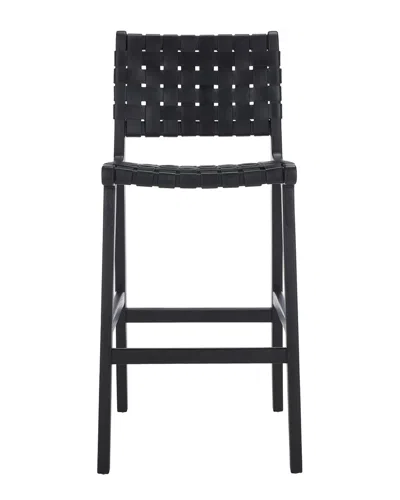 Safavieh Adah Leather Bar Stool In Black