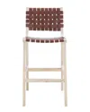 Safavieh Adah Leather Bar Stool In Brown