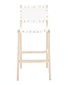 Safavieh Adah Leather Bar Stool In White