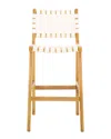 Safavieh Adah Leather Bar Stool In White