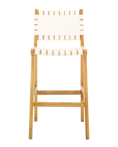Safavieh Adah Leather Bar Stool In White