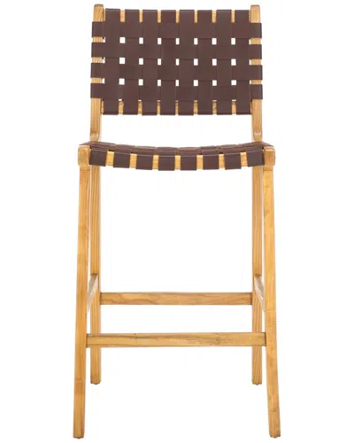 Safavieh Adah Leather Counter Stool In Burgundy