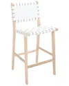 Safavieh Adah Leather Bar Stool In White