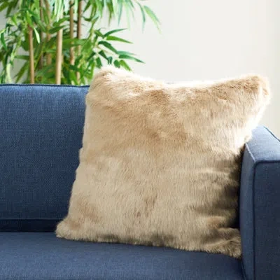Safavieh Adanna Fur Indoor Acrylic Throw Pillow In Brown