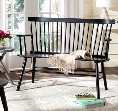 Safavieh Addison Spindleback Settee In Black