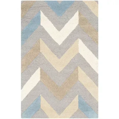 Safavieh Adella Chevron Hand-tufted Wool Rug In Gray