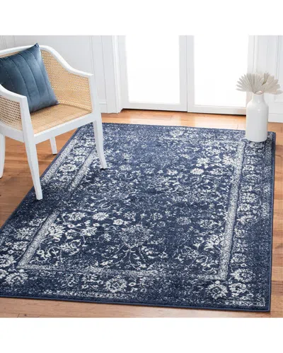 Safavieh Adirondack Ashrock Power Loomed Rug Navy / Ivory In Blue
